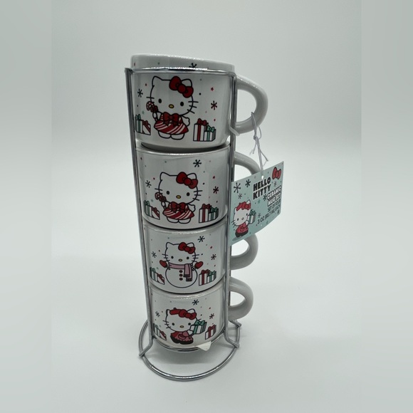 Hello kitty Christmas espresso mug stacked set 4 mugs- two have same design - Picture 1 of 4